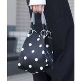 ブラック/ドット | ニットバッグ ミニ 持ち手 | ninon