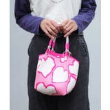 ピンク/ハート | ニットバッグ ミニ 持ち手 | ninon