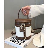 ホワイト×モカ | バニティバッグ ショルダー 黒 | ninon