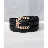 チェーン/ブラック | ベルト レディース PUレザー | ninon