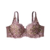 ローズブラウン | 脇高編レースフルカップブラジャー（わすれな草柄）（日本製レース）（トリンプ）（n… | nissen