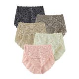 ヌーディカラー | 綿混ストレッチレーシー深ばき丈ショーツ５枚組 | nissen