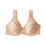 ベージュ | 爽やか！肩裏クッション付で楽ちんな脇 背中すっきりブラジャー（吸汗速乾）（日本製… | nissen