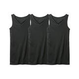 黒3枚 | 吸汗速乾 ロング丈綿混タンクトップ３枚組 | nissen