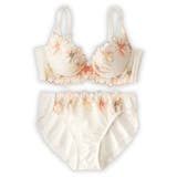 オフホワイト | 脇高刺しゅうレースブラジャーショーツセット（コスモス）（トリンプ） | nissen