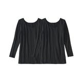 黒2枚(新タイプ) | 暑がりさんの冬インナー 襟ぐり広め丈長め長袖インナー２枚組ウォームコアAIR | nissen