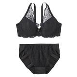 ブラック | ブラショーツセット フルカップ風 ラグジュアリー | nissen