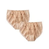 ベージュ | ショーツ 花柄 やや深ばき丈 | nissen