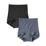 ブルーグレー+黒 | ショーツ ニッセン 綿混ストレッチ | nissen