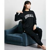 やわらかダンボールニットビッグトレーナー風ロゴ入りルームウェア上下セット | nissen | 詳細画像10