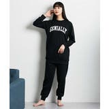 やわらかダンボールニットビッグトレーナー風ロゴ入りルームウェア上下セット | nissen | 詳細画像11