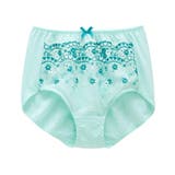 ミントグリーン | 綿１００％ レースがおなかにあたりにくい深ばき丈ショーツ【1枚から買える！】 | nissen