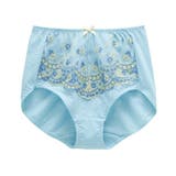 サックス | 綿１００％ レースがおなかにあたりにくい深ばき丈ショーツ【1枚から買える！】 | nissen