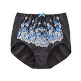 ブラック | 綿１００％ レースがおなかにあたりにくい深ばき丈ショーツ【1枚から買える！】 | nissen