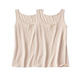 ベージュ2枚 | 超冷感 タンクトップ2枚組（接触冷感・吸汗速乾・UVカット） | nissen