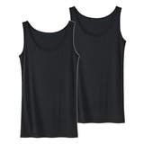 黒2枚 | 超冷感AIR 丈長めタンクトップ2枚組(接触冷感・吸汗速乾・UVカット) | nissen