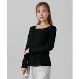 ブラック(スクエアネッ | トップス M L | nissen