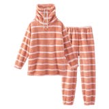 ピンクオレンジ系ボーダー | パジャマ ルームウェア M | nissen