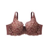 オレンジブラウン | 脇高編レースフルカップブラジャー（わすれな草柄）（日本製レース）（トリンプ）（n… | nissen