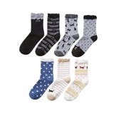 7足組 | 足口ゆったり にゃんこなクルーソックス7足組 | nissen