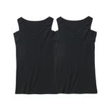 黒2枚 | 吸汗速乾 綿混汗取り付タンクトップ２枚組 | nissen