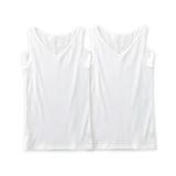 白2枚 | 吸汗速乾 綿混汗取り付タンクトップ２枚組 | nissen