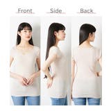 吸汗速乾 ロング丈綿混フレンチ袖インナー３枚組 | nissen | 詳細画像8 