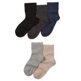 5足組 | 日本製 オーガニックコットン混 足口ゆったり無地クルーソックス５足組 | nissen