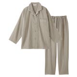 グレージュ | ３重ガーゼ綿１００%襟付き前開きパジャマ | nissen