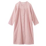 ピンク | 3重ガーゼ綿100%前開きルームワンピース | nissen