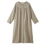 グレージュ | 3重ガーゼ綿100%前開きルームワンピース | nissen