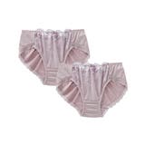 ラベンダー×ホワイト系 | 刺しゅうレースコーディネートショーツ 2枚組 | nissen