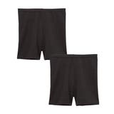 黒 | くろぱん 綿混ひざ上２０ｃｍ丈オーバーパンツ２枚組 | nissen