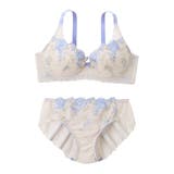 グレー×ブルー | 高嶺のブラジャーショーツセット 脇高 プレミアム | nissen