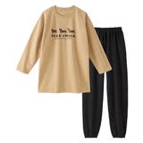 ベージュ(ダックス) | 綿混裏起毛ゆったりルームウェア上下セット | nissen