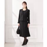 ブラック | 【大きい胸専用】【喪服 礼服 フォーマル】洗える防しわノーカラーアンサンブル（ノ… | nissen