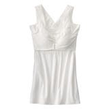 オフホワイト | ひんやりしてさらさら 汗取りパッド付レーシーブラトップタンクトップ UVカット | nissen