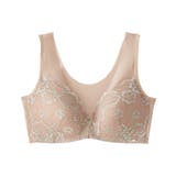 シルクベージュ | 背中からやさしく包んで整えるフロントホックノンワイヤーブラジャー（マディア） | nissen