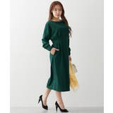 【大きい胸専用】ウエストタック長袖ドルマンワンピース(ポケット付) | nissen | 詳細画像4