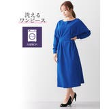 【大きい胸専用】ウエストタック長袖ドルマンワンピース(ポケット付) | nissen | 詳細画像17