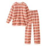 ピンクオレンジ゛系ボーダー | パジャマ ルームウェア 大きいサイズ | nissen