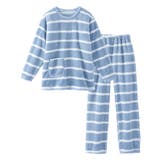 ブルー系ボーダー | パジャマ ルームウェア 大きいサイズ | nissen