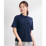 ネイビー | (FS-F3L)【大きい胸専用】吸汗速乾・UVカット半袖ポロシャツ | nissen