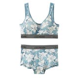 ミント | ボタニカルプリント ハーフトップブラジャーショーツセット | nissen