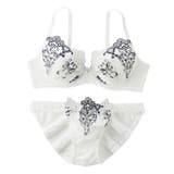 ホワイト | ラメ入りクラウンブラジャーショーツセット | nissen