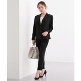 ネイビー | 【大きい胸専用】【レディススーツ】洗えるタテヨコストレッチテーラードパンツスーツ | nissen