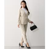 ベージュ | 【大きい胸専用】【レディススーツ】洗えるタテヨコストレッチテーラードパンツスーツ | nissen