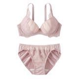 ピンク | (3L-5LG)ミア ノンワイヤーブラジャーショーツセット | nissen