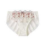 オフホワイト | (M-4L) やや深ばき丈花柄ストレッチコーディネートショーツ(トリンプ) | nissen