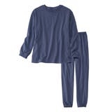 ネイビー | (8L-10L)綿100%裏毛ベーシックルームウェア上下セット | nissen